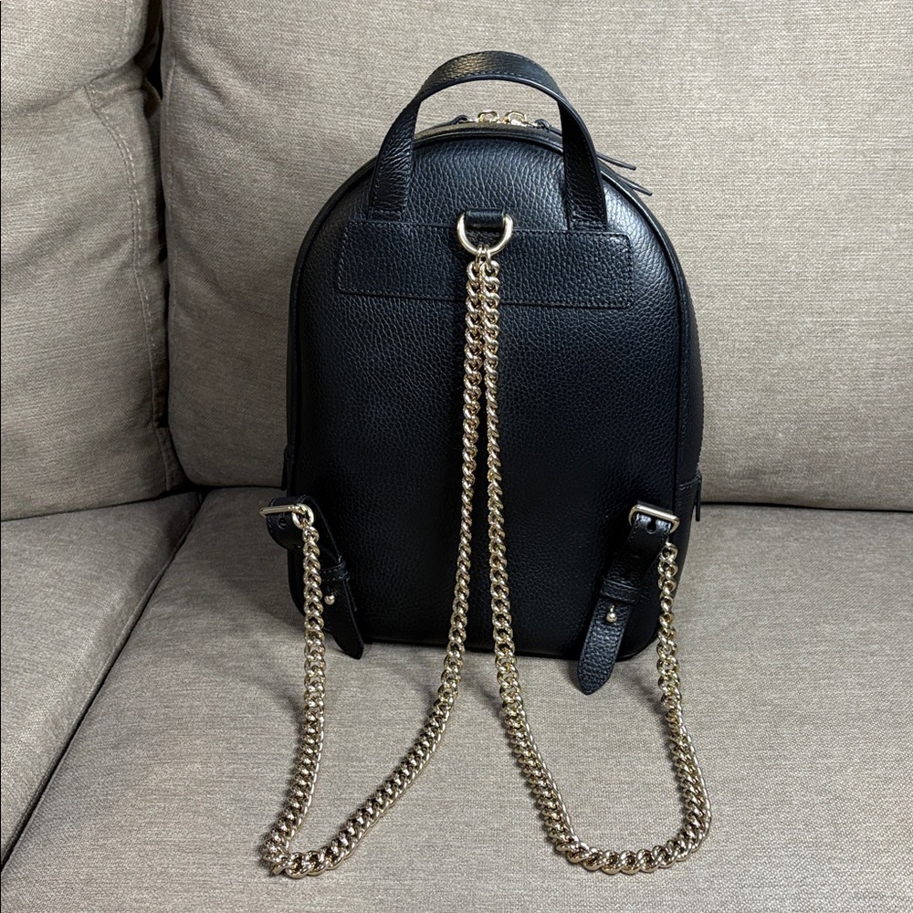 NWOT Gucci Soho Interlockcing GG Black Leather Rucksack Backpack Dust Bag COA - Picture 6 of 9